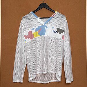Mens Long Sleeve Mesh White Top